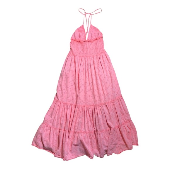 Free People Pink Strapless Pintuck Paradise Maxi Dress Womens S - Picture 2 of 9